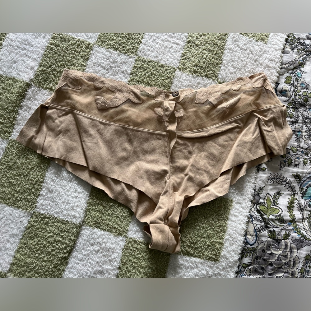 Bespoke French Suede and Lace Panties size 5 US Size